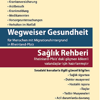 Titelseite eines Flyers, auf dem in Deutsch und Türkisch steht: Wegweiser Gesundheit.