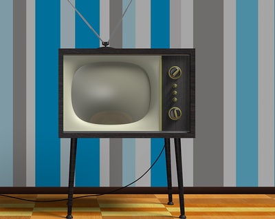 Ein altmodischer Fernseher.