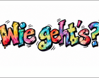 Logo mit dem Schriftzug wie geht's?